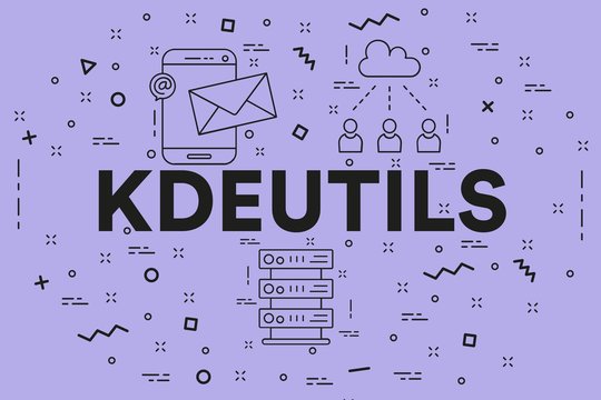 Conceptual business illustration with the words kdeutils