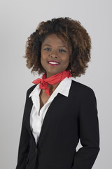 Guapa azafata de vuelo africana