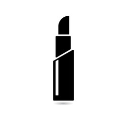 Icon of lipstick black on white background.