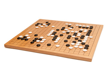 Desk for board game Go on a white background