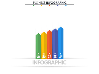 Business data. Process chart. Abstract elements of graph, diagram with 5 steps, options, parts or processes. Vector business template for presentation. Concept for infographic.Vector