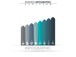 Business data. Process chart. Abstract elements of graph, diagram with 8 steps, options, parts or processes. Vector business template for presentation. Concept for infographic.Vector