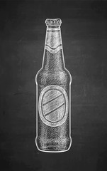 Chalk sketch of beer bottle.