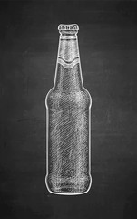 Chalk sketch of beer bottle.