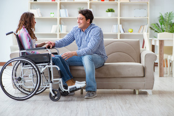 Obraz premium Young family taking care of each other