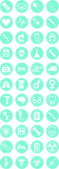A set of icons with a medical theme