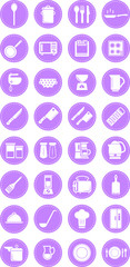 A set of kitchen utensil icons