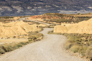 Road in bardena desert in Spain