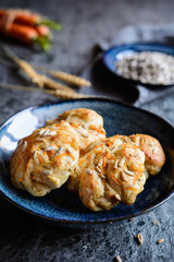 Gulerodsbrud - Danish carrot and sunflower seed rolls