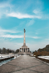 Fototapeta na wymiar Horizontal Image of Slavin Statue, Located in Bratislava Slovakia