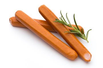 Fresh sausage isolated over white background.