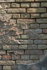 Old vintage yellow brick wall