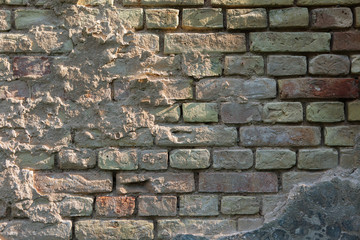 Old vintage yellow brick wall
