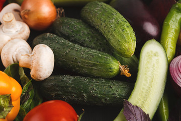 Colorful fresh organic vegetables background