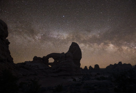 Turret Arch and Milky Way in Arches National Park, Utah