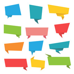 Set of paper banners.Vector origami banners. Ribbons.