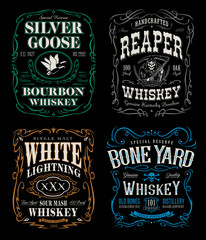 Whiskey label t-shirt graphics set