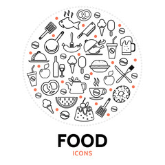Food And Cooking Round Concept