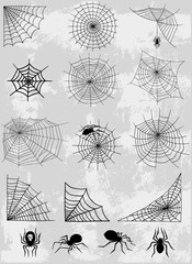 Spiders web net vector silhouette spooky nature halloween element cobweb decoration fear spooky net danger horror spider trap cobweb black silhouette decoration