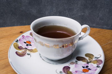 Black tea in retro cup 4