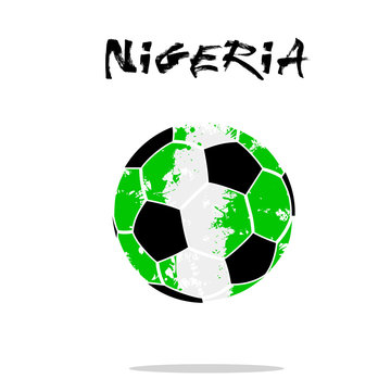 Flag of Nigeria as an abstract soccer ball