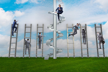 Competition concept with businessman beating competitors