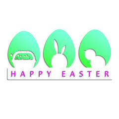Happy Easter. Easter greeting card. Vector illustration.