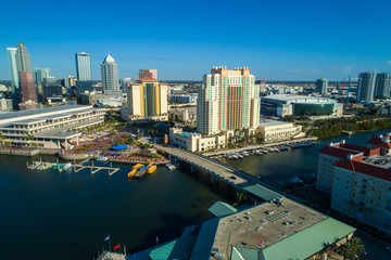 Fototapeta na wymiar Aerial scene Downtown Tampa Florida