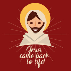 jesus come back to life christianity religion vector illustration