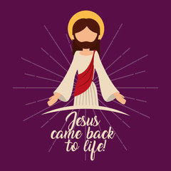 jesus come back to life resurrection spiritual vector illustration