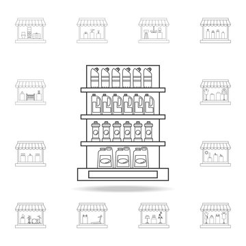 cleaning products on shelves icon. Detailed set of shops and hypermarket icons. Premium quality graphic design. One of the collection icons for websites, web design, mobile app