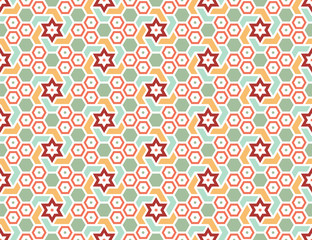 Geometric pattern in the Islamic style. Seamless brown background. Vector illustration.