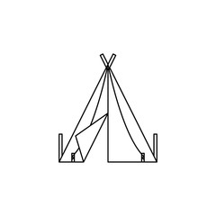 tent icon. Element of camping and outdoor recreation for mobile concept and web apps. Thin line icon for website design and development, app development. Premium icon
