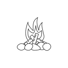 bonfire icon. Element of camping and outdoor recreation for mobile concept and web apps. Thin line icon for website design and development, app development. Premium icon
