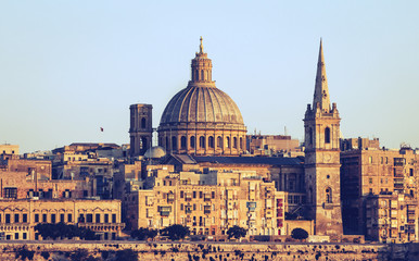 Fototapeta na wymiar Valletta, Malta cityscape background