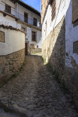 Street in the old village of Candelario in Spain. 