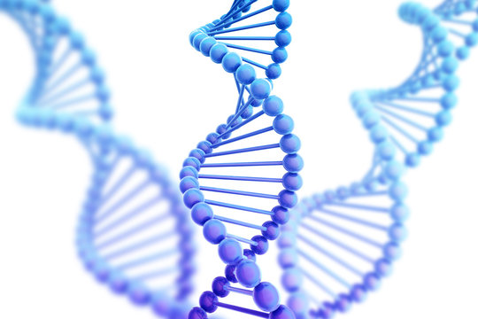 DNA Helix Background Isolated on White 3D Illustration