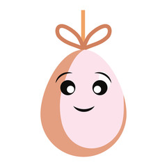  kawaii  pink and peach easter egg   design vector illustration