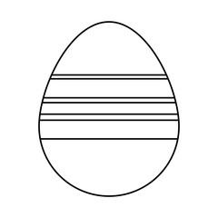  uncolored  easter egg  with lines over white bacground  vector illustration