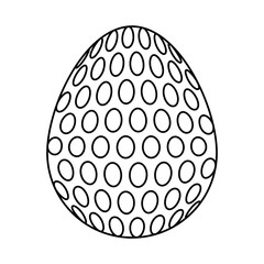  uncolored  easter egg  with  dot  over white bacground  vector illustration