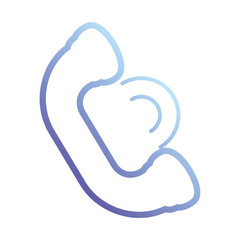 phone handset over white background colorful design vector illustration