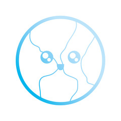kawaii earth planet icon over white background colorful design vector illustration