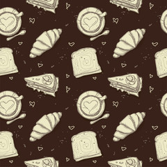 pattern coffee shop graphic design background objects