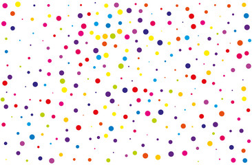 Festival pattern with color round glitter, confetti. Random, chaotic polka dot. Bright background Vector illustration. 