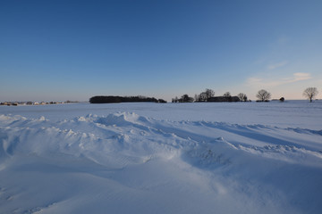 Schneeverwehungen auf Rügen, Altkamp, Putbus