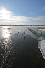 Abenstimmung - Gefrorener See, Wreechner See in Putbus auf Rügen