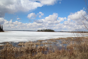 Melting Astotin Lake, Elk Island National Park, Alberta