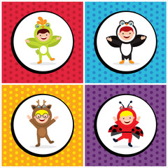 birthday card with animal costume