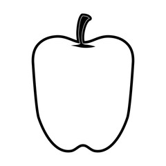 flat line monochromatic  red pepper over white background vector illustration