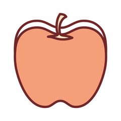 flat line colored  red pepper over white background vector illustration